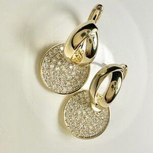 Small Plate Shinny Circle Earrings fashionable design, 15cm in diameter